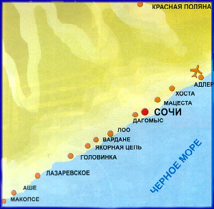 карта Сочи